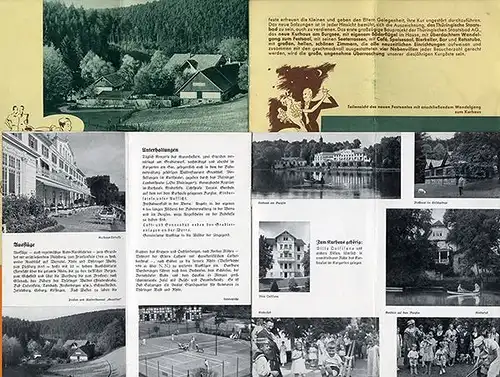 Thüringen Kurort Bad Salzungen 2 alter Reise Prospekte Stadtplan 1939