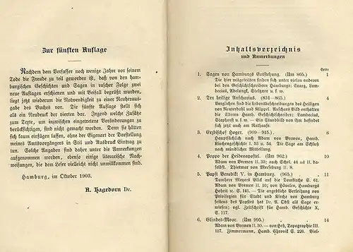 Hamburg Elbe Stadt und Heimat Geschichte alte Hamburger Sagen Buch 1903