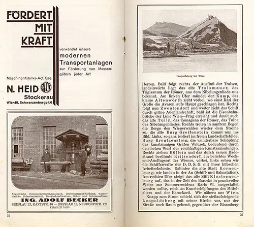 Österreich Donau Dampf Schiffahrt Passau Wien Budapest Belgrad Reiseführer 1930