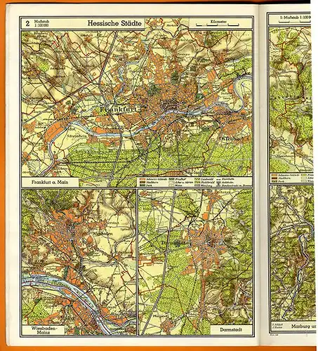 Hessen Erdkunde Heimat Atlas Frankfurt Offenbach Stadt Geschichte 1960