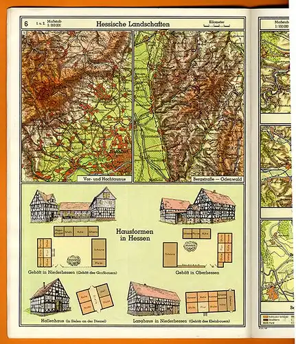 Hessen Erdkunde Heimat Atlas Frankfurt Offenbach Stadt Geschichte 1960