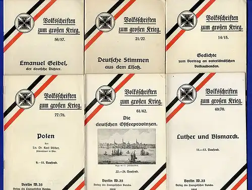 Deutschland Weltkrieg Kirche Volksschriften um Großen Krieg Sammlung 1915