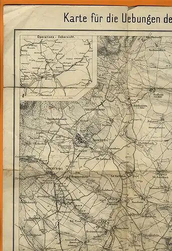 Hessen Taunus Militär Geschichte Manöver Übung 11. Armeekorps alte Karte 1883