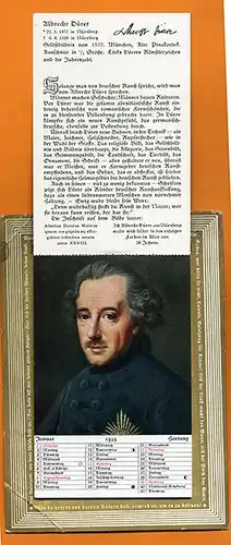 Stuttgart Allianz Versicherung Deutsche Köpfe Kalender für Jahr 1939 komplett 