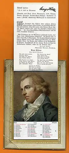 Stuttgart Allianz Versicherung Deutsche Köpfe Kalender für Jahr 1939 komplett 