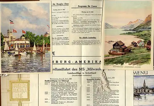 HAPAG Hamburg Amerika Linie Dampfer Milwaukee Norwegen Kreuzfahrt Konvolut 1935