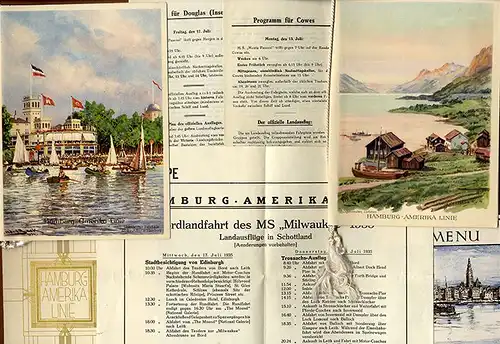 HAPAG Hamburg Amerika Linie Dampfer Milwaukee Norwegen Kreuzfahrt Konvolut 1935 
