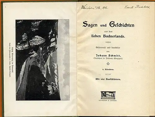 Baden Schwarzwald Volkskunde Bühl St. Blasien Titisee Sagen Legenden Buch 1930