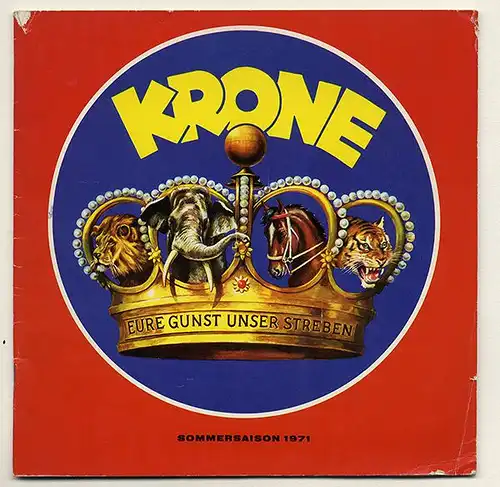 Werbung Reklame München Zirkus Krone Artist Programm Heft Prospekt 1971  