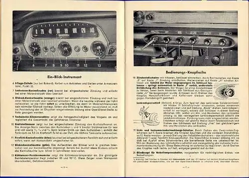 Auto Oldtimer Technik Opel Rekord Betrieb Pflege Bedienung Buch 1960