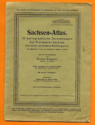 Dresden Sachsen Atlas Politik Geschichte Geografie Wirtschaft Schule 1928