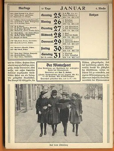 Das Kränzchen Deutscher Mädchen Kalender für Jahr 1925 komplett vollständig 