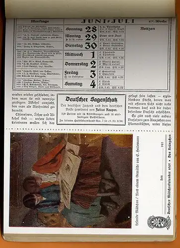 Das Kränzchen Deutscher Mädchen Kalender für Jahr 1925 komplett vollständig 