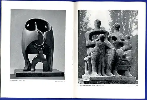 Kunst Moderne Plastik Skulptur Zeichnung Henry Moore Ausstellung Katalog 1950