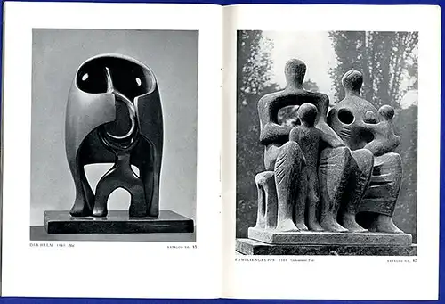 Kunst Moderne Plastik Skulptur Zeichnung Henry Moore Ausstellung Katalog 1950 