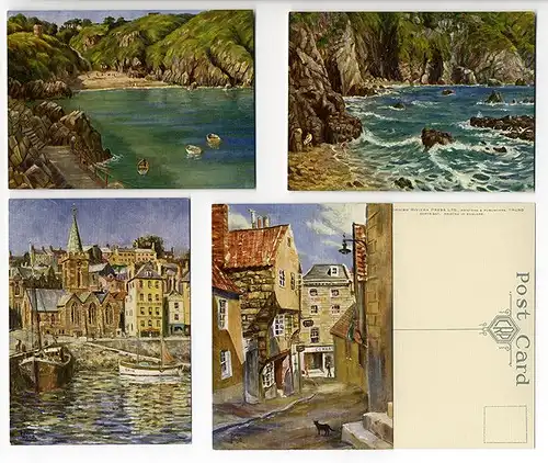 Großbritannien England Kanal Insel Guernsey 8 Kunst Grafik Postkarten 