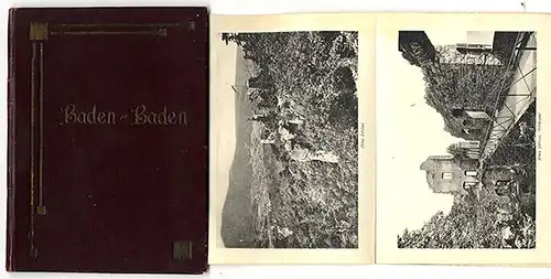 Schwarzwald Kurort Baden Baden altes Leporello Bilder Album um 1910