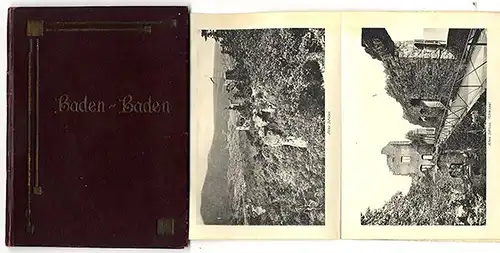 Schwarzwald Kurort Baden Baden altes Leporello Bilder Album um 1910 