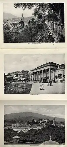 Schwarzwald Kurort Baden Baden altes Leporello Bilder Album um 1910