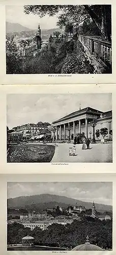 Schwarzwald Kurort Baden Baden altes Leporello Bilder Album um 1910 