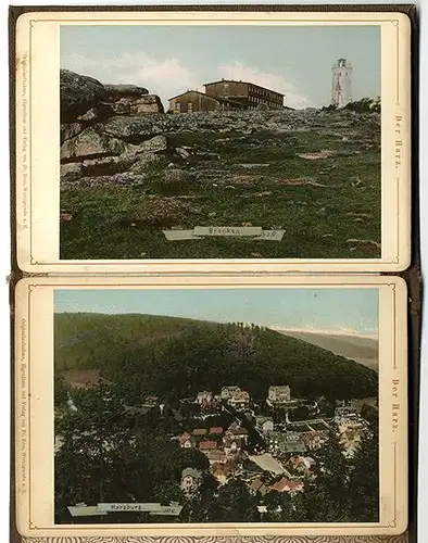 Rarität Harz Brocken Bad Harzburg Sennhütte Canossa Leporello Album Farbe 1900