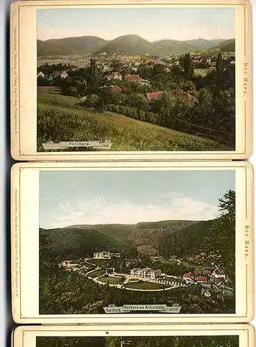 Rarität Harz Brocken Bad Harzburg Sennhütte Canossa Leporello Album Farbe 1900