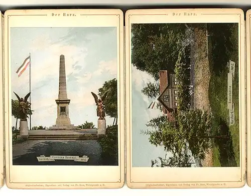 Rarität Harz Brocken Bad Harzburg Sennhütte Canossa Leporello Album Farbe 1900