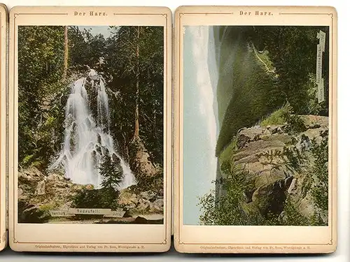 Rarität Harz Brocken Bad Harzburg Sennhütte Canossa Leporello Album Farbe 1900