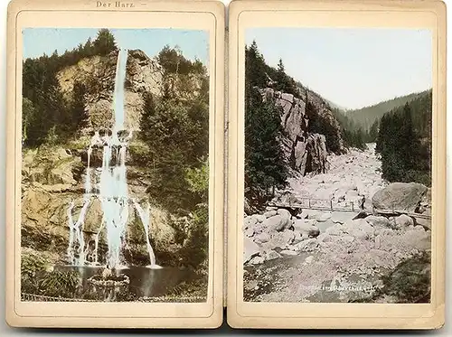 Rarität Harz Brocken Bad Harzburg Sennhütte Canossa Leporello Album Farbe 1900