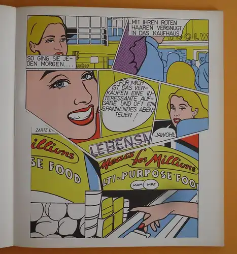 Kunst Grafik Pop Art Comic Super-Mädchen das Ende der Verkäuferin Jolly Boom