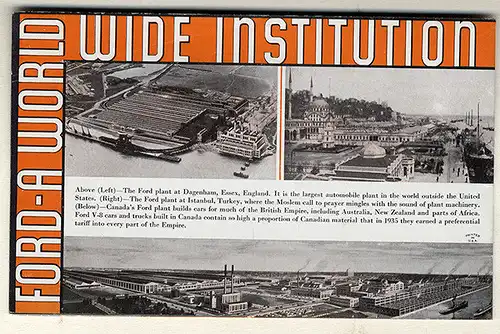  Ford Automobil Produktion Werke Niederlassungen weltweit Werbung Reklame 1935 