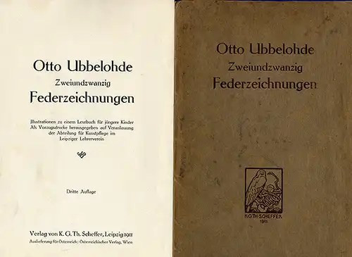 Buch Kunst Grafik 22 Federzeichnungen für Kinder Otto Ubbelohde Mappe 1911