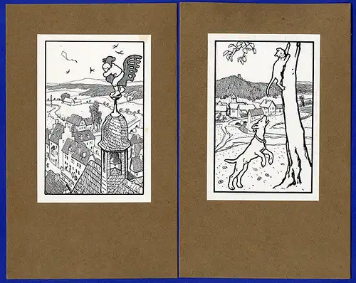 Buch Kunst Grafik 22 Federzeichnungen für Kinder Otto Ubbelohde Mappe 1911