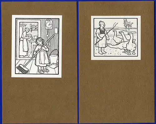 Buch Kunst Grafik 22 Federzeichnungen für Kinder Otto Ubbelohde Mappe 1911