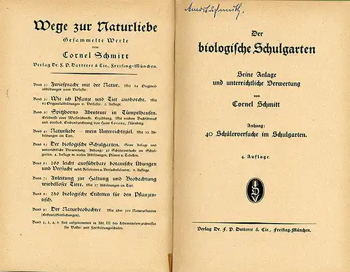 Deutschland Schule Biologie Schulgarten Unterricht Pflanzenkunde Buch 1935