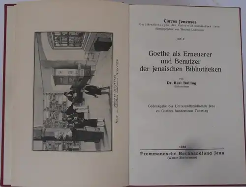 Thüringen Jena Universität Goethe Bibliotheken Stadt Geschichte Gedenkbuch 1932