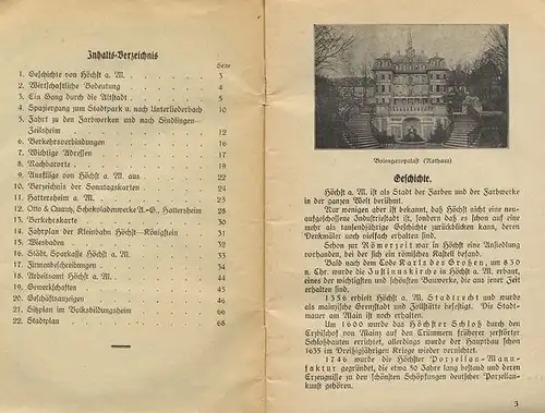 Hessen Frankfurt Höchst Vororte Stadt Geschichte Verkehr Wirtschaft Buch 1927