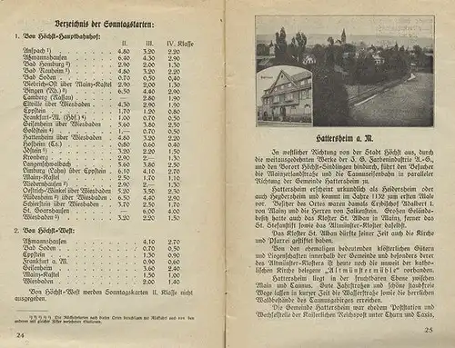 Hessen Frankfurt Höchst Vororte Stadt Geschichte Verkehr Wirtschaft Buch 1927