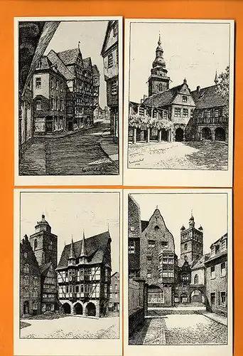 Hessen Grafik Odenwald Wetterau Rhön Karl Winkel 15 Kunst Postkarten 