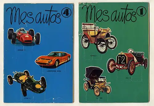 Auto Oldtimer Rennwagen Kinder Bastel Bogen Werbung Reklame 1970