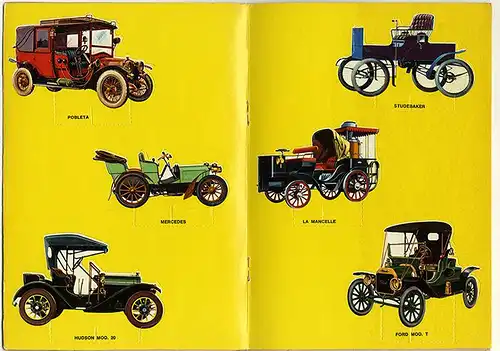 Auto Oldtimer Rennwagen Kinder Bastel Bogen Werbung Reklame 1970