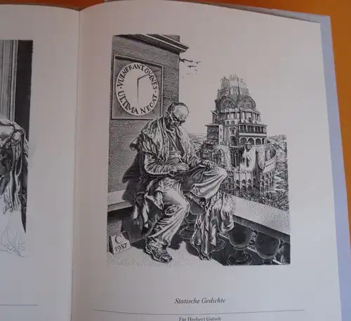 Literatur Kunst Grafik Illustration zu Gottfried Benn Statische Gedichte 1987