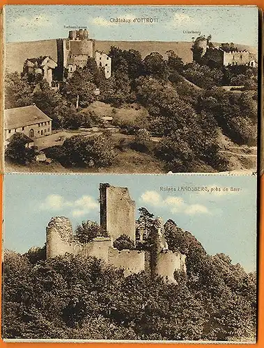 Elsaß Vogesen Ritter Burgen Ruinen Postkarten Leoporello Serie 1920