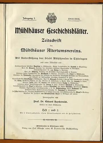 Thüringen Mühlhausen Mittelalter Stadt Geschichte Jahrbuch 1901