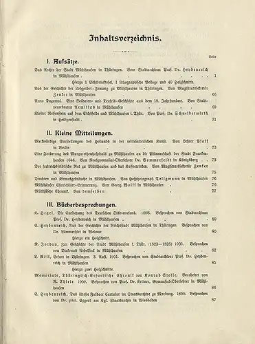 Thüringen Mühlhausen Mittelalter Stadt Geschichte Jahrbuch 1901