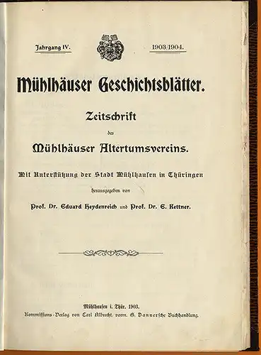 Thüringen Mühlhausen Mittelalter Stadt Geschichte Jahrbuch 1901