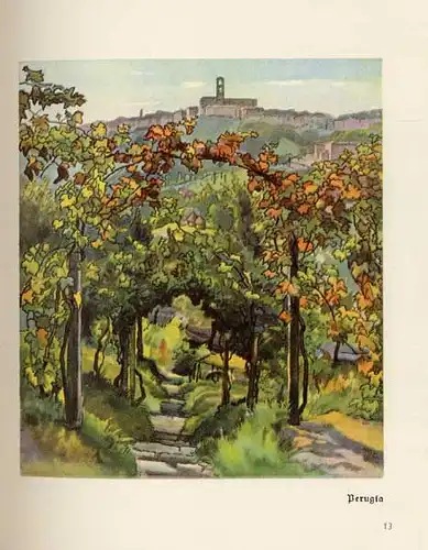 Kunst Malerei Italien Umbrien Taormina Tivoli gemalt von Rudolf Sieck 1926