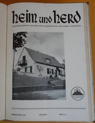 Hessen Darmstadt Heim und Herd Bau Sparkassen Zeitschift Jahrgang 1954 