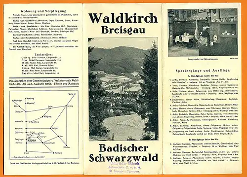 Baden Schwarzwald Breisgau Waldkirch Elztal alter Werbe Prospekt um 1930