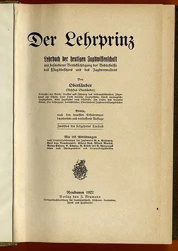 Jagd Wald Waidwerk Jäger Praxis Prüfung Waffenkunde Lehrbuch 1922